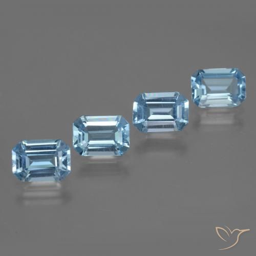 4.18 ctw Blue Topaz Stones, Natural Topaz in Octagon Step Cut Shape for Sale
