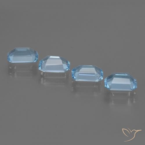 Topaz Gemstones in 7 x 5 mm (calibrated) Size for Sale, Topaz Stones in Swiss Blue Color