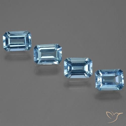 4.56ctw Natural Swiss Blue Topaz, Emerald Cut, VVS-VS