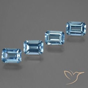 4.56 ctw Blue Topaz Stones, Natural Topaz in Octagon Step Cut Shape for Sale