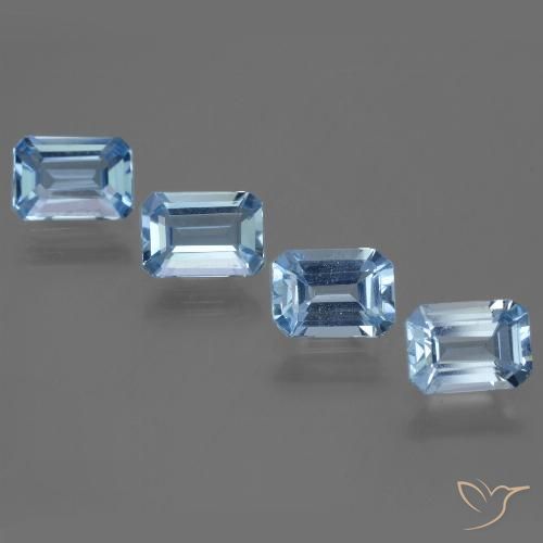 4.70ctw Natural Swiss Blue Topaz, Emerald Cut, VVS-VS