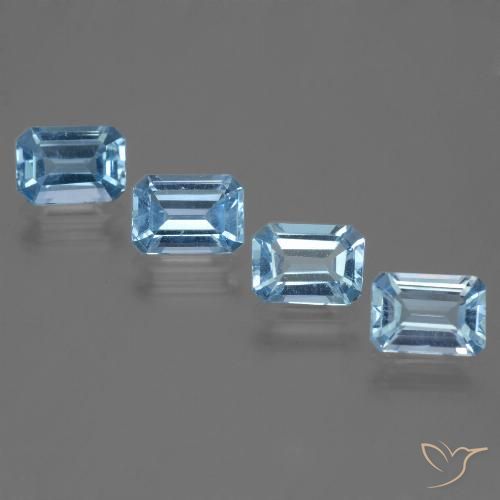 4.76ctw Natural Sky Blue Topaz, Emerald Cut, VVS-VS