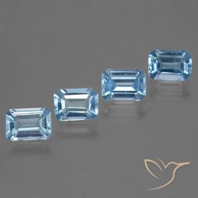 4.76 ctw Blue Topaz Stones, Natural Topaz in Octagon Step Cut Shape for Sale