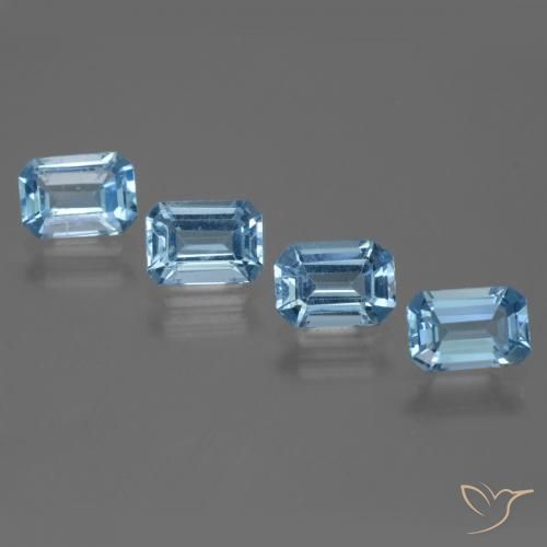 Azul medio Topacio Gema - 1.1ct Corte octagonal (ID: 448391)