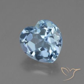 2.92 ct Blue Topaz Stone, Natural Topaz in Heart Facet Shape for Sale