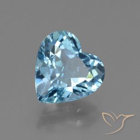 2.94 ct Blue Topaz Stone, Natural Topaz in Heart Facet Shape for Sale