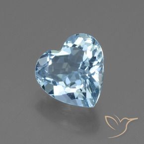 2.66 ct Blue Topaz Stone, Natural Topaz in Heart Facet Shape for Sale