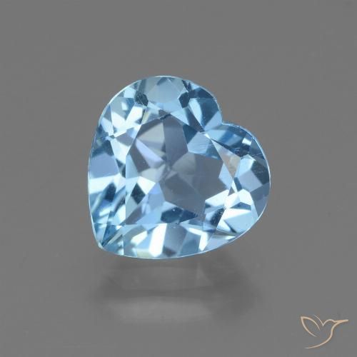 Swiss Blue Topaz Gem - 3ct Heart Facet (ID: 448401)