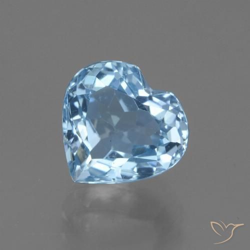 3.28ct Natural Swiss Blue Topaz, Heart, VVS-VS