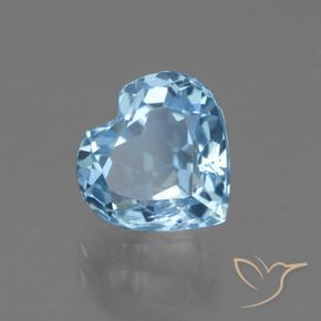 3.28 ct Blue Topaz Stone, Natural Topaz in Heart Facet Shape for Sale