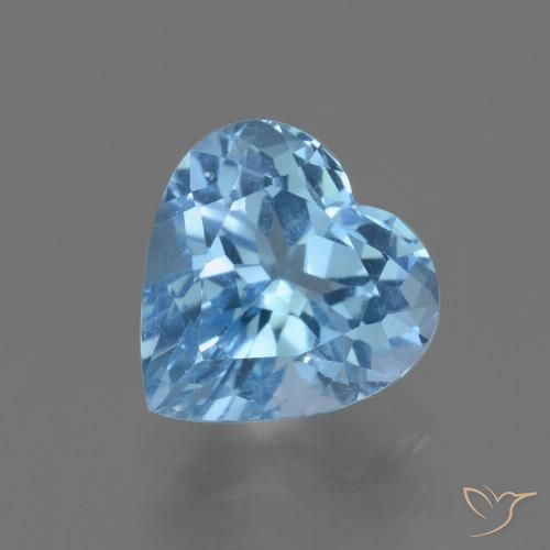 Swiss Blue Topaz Gem - 3.2ct Heart Facet (ID: 448407)