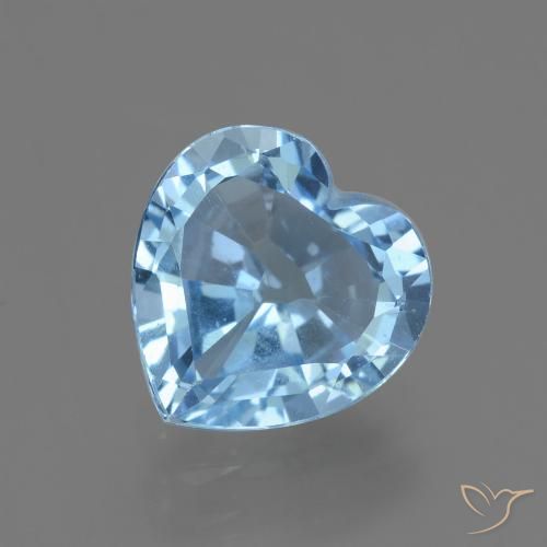 2.88ct Natural Sky Blue Topaz, Heart, VVS
