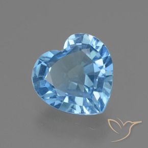 2.63 ct Blue Topaz Stone, Natural Topaz in Heart Facet Shape for Sale