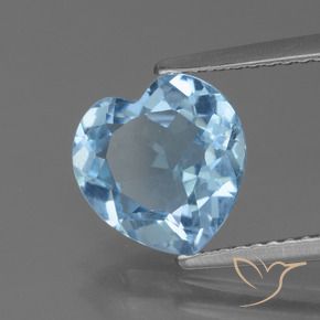 2.70 ct Blue Topaz Stone, Natural Topaz in Heart Facet Shape for Sale