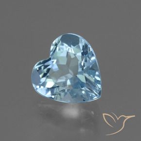 3.15 ct Blue Topaz Stone, Natural Topaz in Heart Facet Shape for Sale