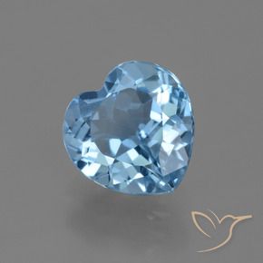 3.03 ct Blue Topaz Stone, Natural Topaz in Heart Facet Shape for Sale