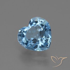 2.96 ct Blue Topaz Stone, Natural Topaz in Heart Facet Shape for Sale
