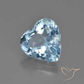 4.04 ct Blue Topaz Stone, Natural Topaz in Heart Facet Shape for Sale