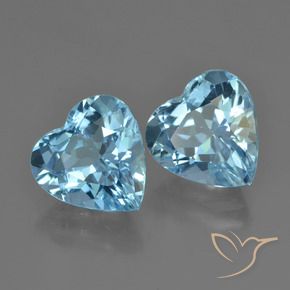 8.65 ctw Blue Topaz Stones, Natural Topaz in Heart Facet Shape for Sale