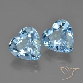 8.64 ctw Blue Topaz Stones, Natural Topaz in Heart Facet Shape for Sale