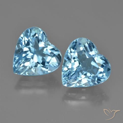 8.42ctw Natural Swiss Blue Topaz, Heart, VVS