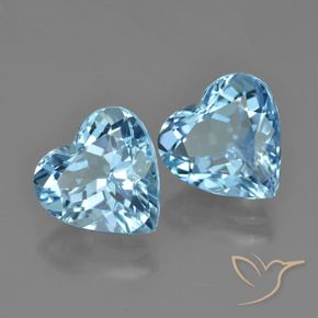 8.42 ctw Blue Topaz Stones, Natural Topaz in Heart Facet Shape for Sale
