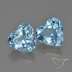 8.43 ctw Blue Topaz Stones, Natural Topaz in Heart Facet Shape for Sale