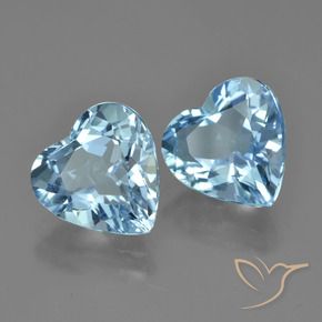 8.34 ctw Blue Topaz Stones, Natural Topaz in Heart Facet Shape for Sale