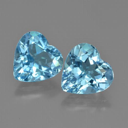 Cyan Blue Topaz Gem - 4.1ct Heart Facet (ID: 448746)