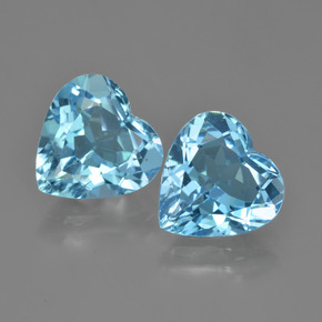Azul Suizo Topacio Gema - 3.9ct Forma de corazón (ID: 448751)