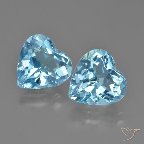 7.89ctw Natural Swiss Blue Topaz, Heart, VVS