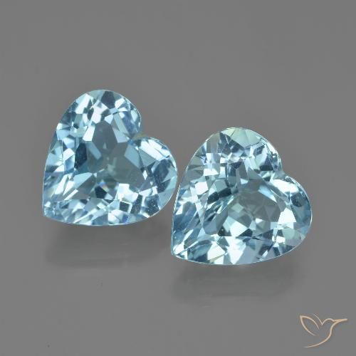 7.42ctw Natural Sky Blue Topaz, Heart, VS