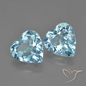 7.42 ctw Blue Topaz Stones, Natural Topaz in Heart Facet Shape for Sale