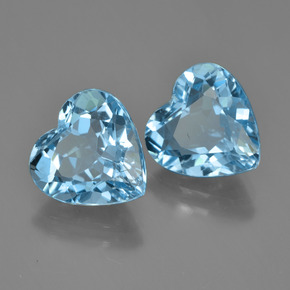 8.08 ctw Blue Topaz Stones, Natural Topaz in Heart Facet Shape for Sale