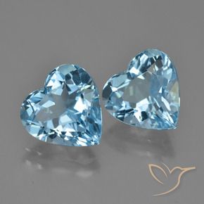 8.48 ctw Blue Topaz Stones, Natural Topaz in Heart Facet Shape for Sale