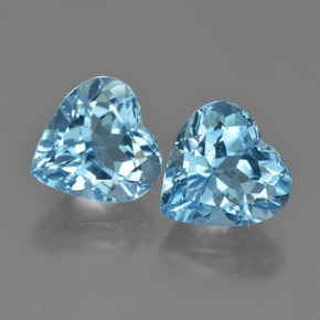Deep Maya Blue Topas Edelstein - 4.4ct Herz facettiert (ID: 448757)