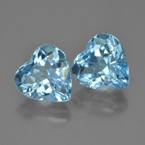 8.80 ctw Blue Topaz Stones, Natural Topaz in Heart Facet Shape for Sale