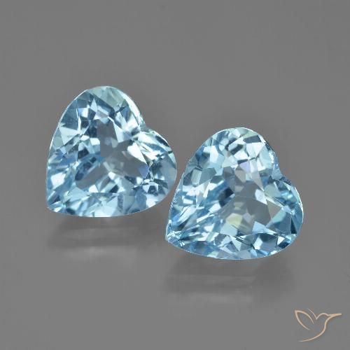 8.5 ct Sky Blue Topaz, 10.2 x 10 mm Heart Cut From Brazil, Photo A