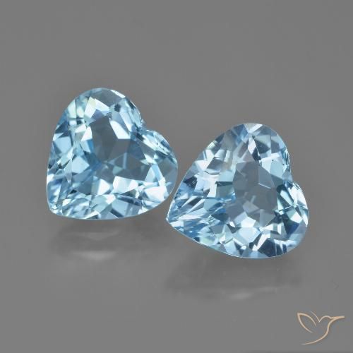 7.41ctw Natural Sky Blue Topaz, Heart, VVS