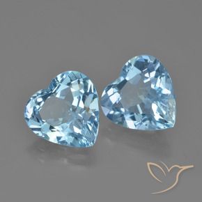 7.41 ctw Blue Topaz Stones, Natural Topaz in Heart Facet Shape for Sale