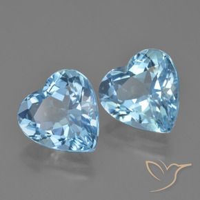 8.61 ctw Blue Topaz Stones, Natural Topaz in Heart Facet Shape for Sale
