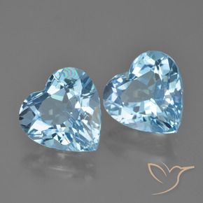 8.34 ctw Blue Topaz Stones, Natural Topaz in Heart Facet Shape for Sale