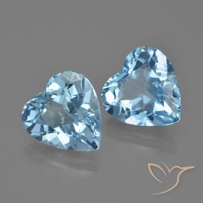 7.83 ctw Blue Topaz Stones, Natural Topaz in Heart Facet Shape for Sale