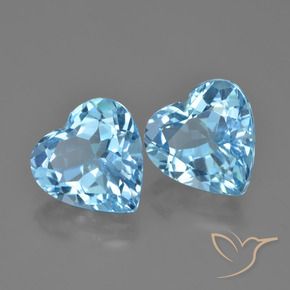 8.45 ctw Blue Topaz Stones, Natural Topaz in Heart Facet Shape for Sale