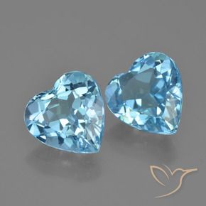 8.42 ctw Blue Topaz Stones, Natural Topaz in Heart Facet Shape for Sale