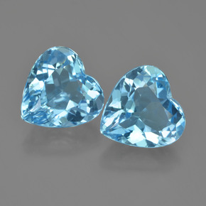 Azul azur intenso Topacio Gema - 4.3ct Forma de corazón (ID: 448847)