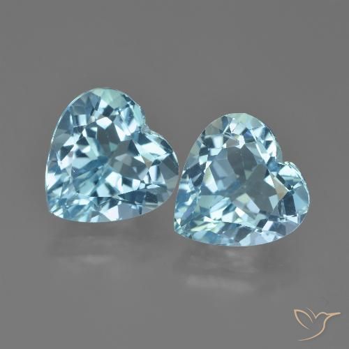 8.81 ct Sky Blue Topaz, 10.1 x 10 mm Heart Cut From Brazil, Photo A