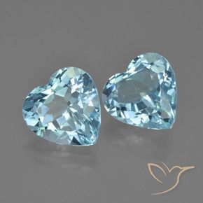 8.81 ctw Blue Topaz Stones, Natural Topaz in Heart Facet Shape for Sale