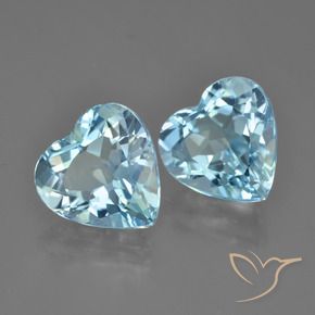 8.03 ctw Blue Topaz Stones, Natural Topaz in Heart Facet Shape for Sale