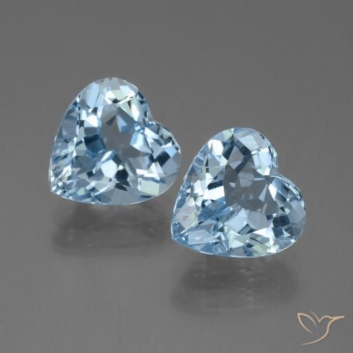 8.28 ct Loose Sky Blue Topaz, 10.1 x 10 mm Heart Cut From Brazil, Photo A